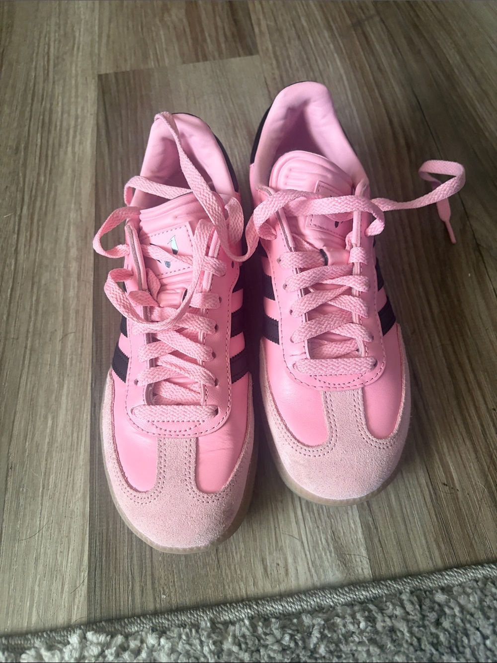 adidas Pink Retro Style Women's Sneakers with Black Stripes